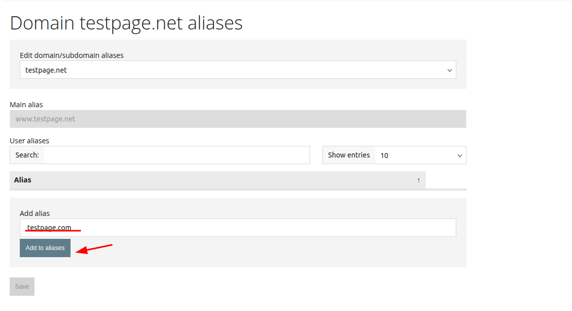 Add alias