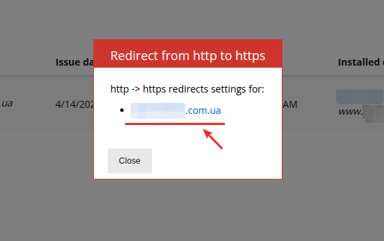 Redirect from http to https  2