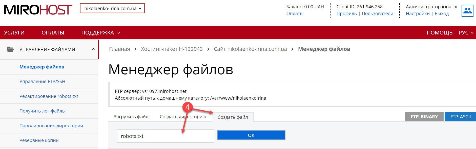 Файл роботс новый