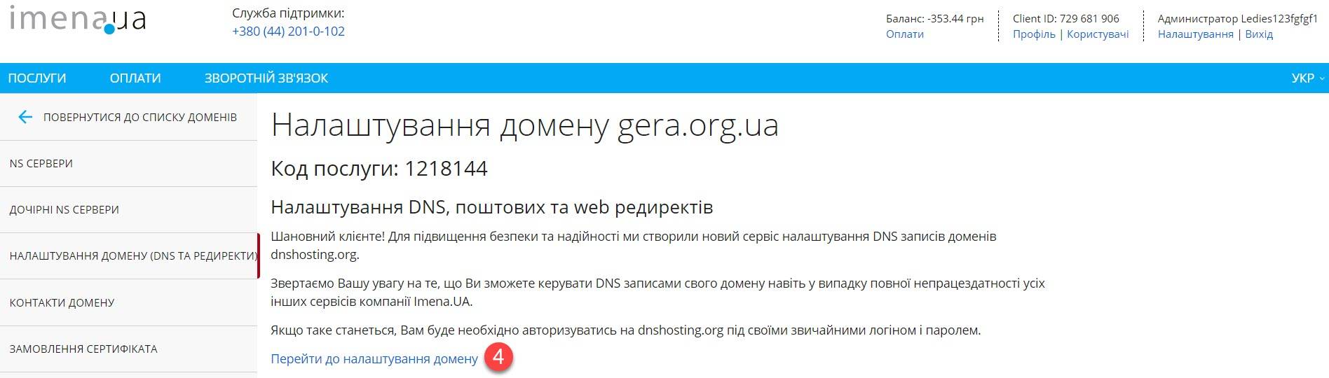 DNS settings