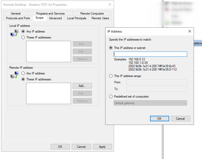 Add IP to RDP Firewall